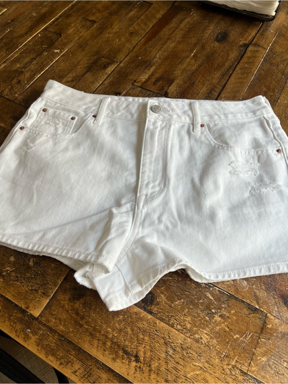 PacSun White Distressed Denim Shorts